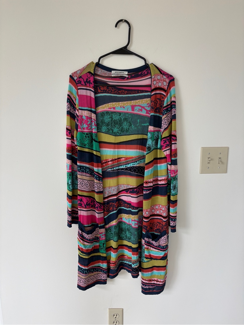 Aldo Martins Striped Knit Top in Pink, Navy & Teal